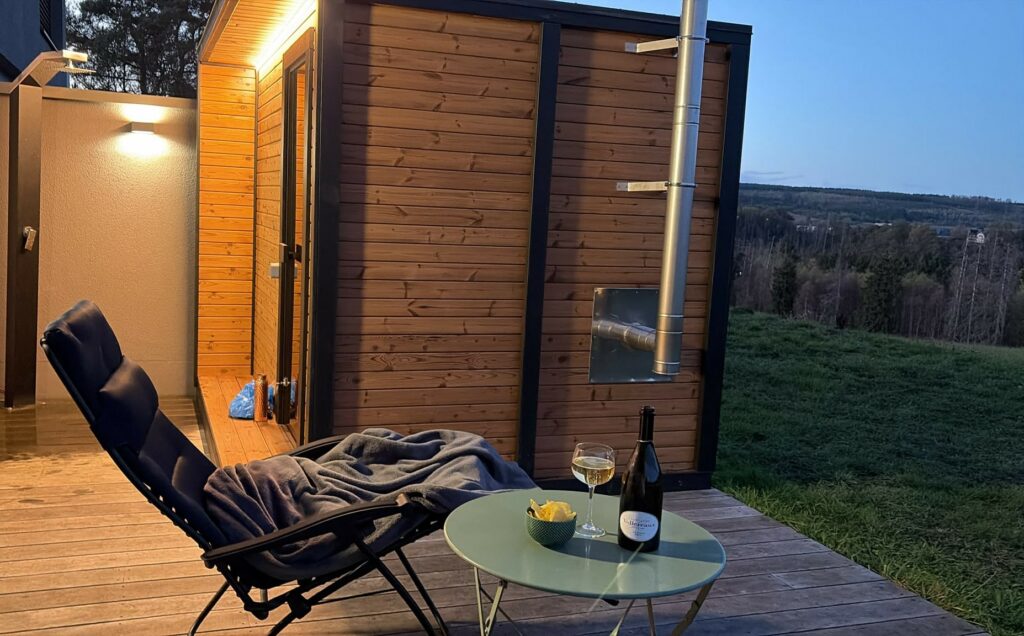 Sauna lumineux de nuit